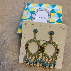 Like new stella & dot katelyn chandeliers turquoise earrings